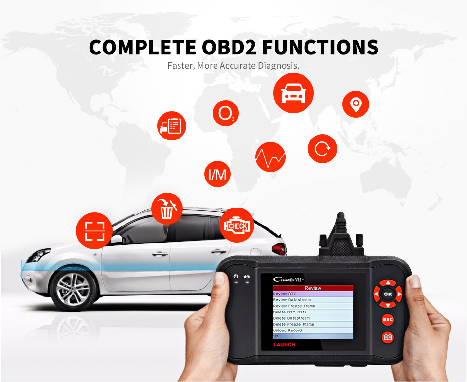 قم بتشغيل Creader VII + وظائف OBD2 الكاملة